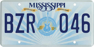 MS license plate BZR046