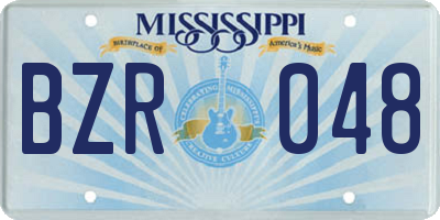 MS license plate BZR048