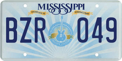 MS license plate BZR049