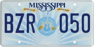 MS license plate BZR050
