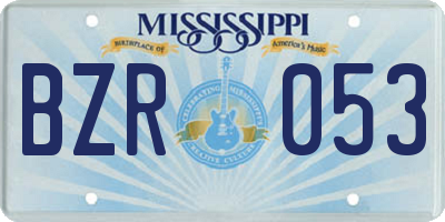 MS license plate BZR053