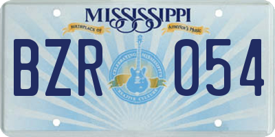 MS license plate BZR054