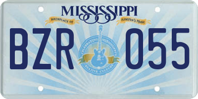 MS license plate BZR055