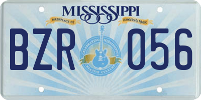 MS license plate BZR056