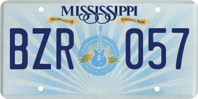 MS license plate BZR057
