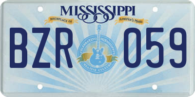 MS license plate BZR059