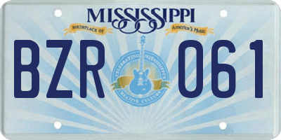 MS license plate BZR061