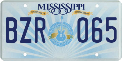 MS license plate BZR065
