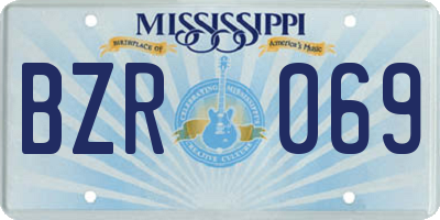 MS license plate BZR069