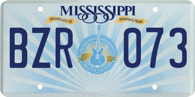 MS license plate BZR073