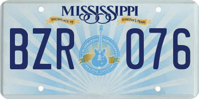 MS license plate BZR076