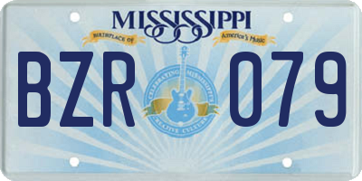 MS license plate BZR079