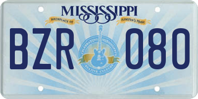 MS license plate BZR080
