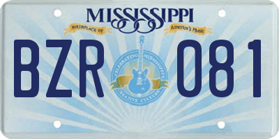 MS license plate BZR081