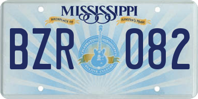 MS license plate BZR082