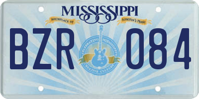 MS license plate BZR084