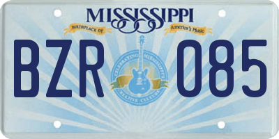 MS license plate BZR085