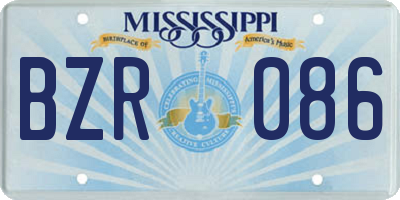 MS license plate BZR086