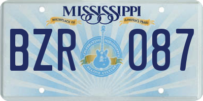 MS license plate BZR087