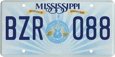 MS license plate BZR088