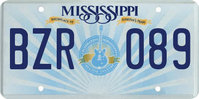 MS license plate BZR089