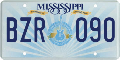 MS license plate BZR090