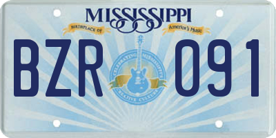 MS license plate BZR091