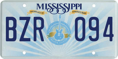 MS license plate BZR094