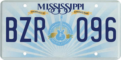 MS license plate BZR096