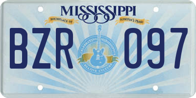 MS license plate BZR097