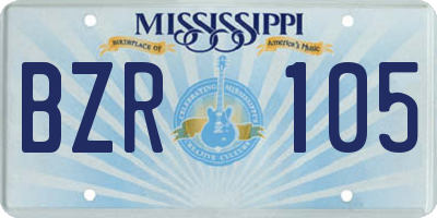 MS license plate BZR105