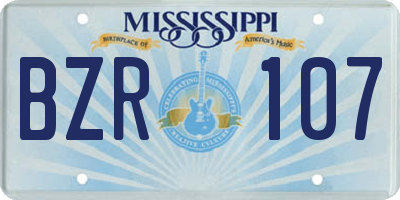 MS license plate BZR107