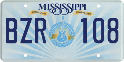 MS license plate BZR108
