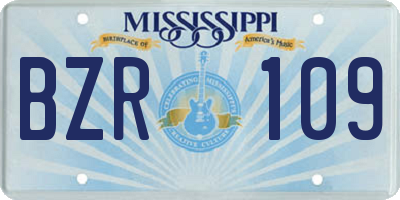 MS license plate BZR109