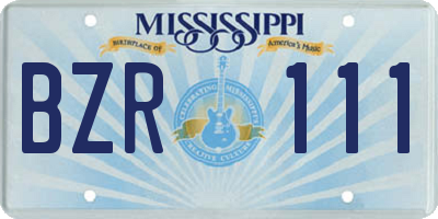 MS license plate BZR111