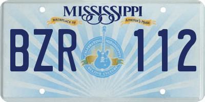 MS license plate BZR112