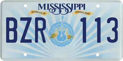 MS license plate BZR113
