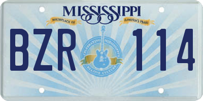 MS license plate BZR114