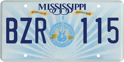 MS license plate BZR115