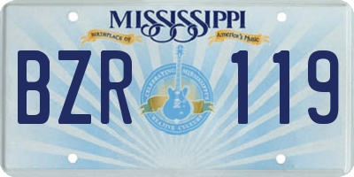MS license plate BZR119