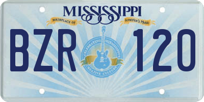 MS license plate BZR120