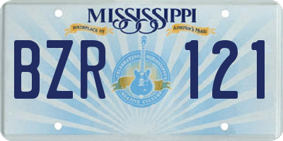 MS license plate BZR121