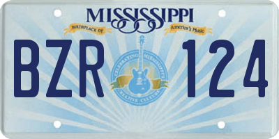 MS license plate BZR124
