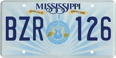 MS license plate BZR126