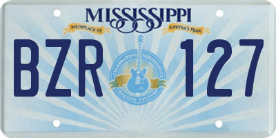 MS license plate BZR127