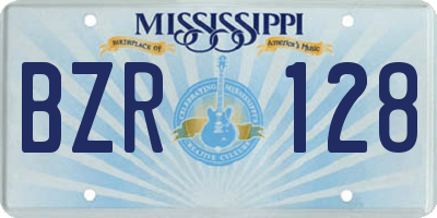 MS license plate BZR128