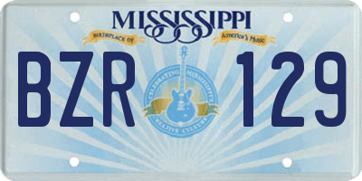 MS license plate BZR129