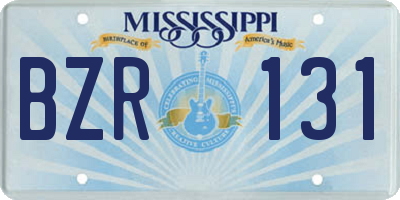 MS license plate BZR131