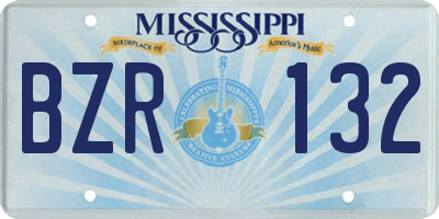 MS license plate BZR132