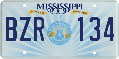 MS license plate BZR134